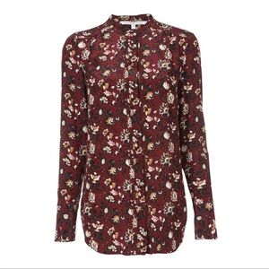 Veronica Beard Burgundy Floral Blouse